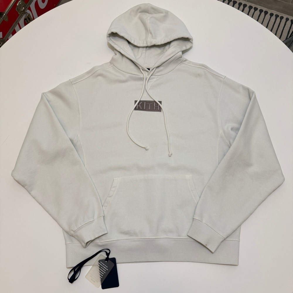 Kith Williams 3 Hoodie KH2404-103 Ice Cotton Fleece Sweatshirt Mens Large